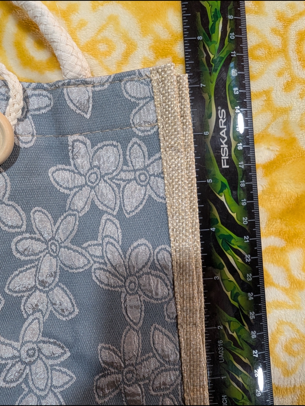 Casual Floral Mini Tote Bag in Steel Blue - Picture 3 of 4